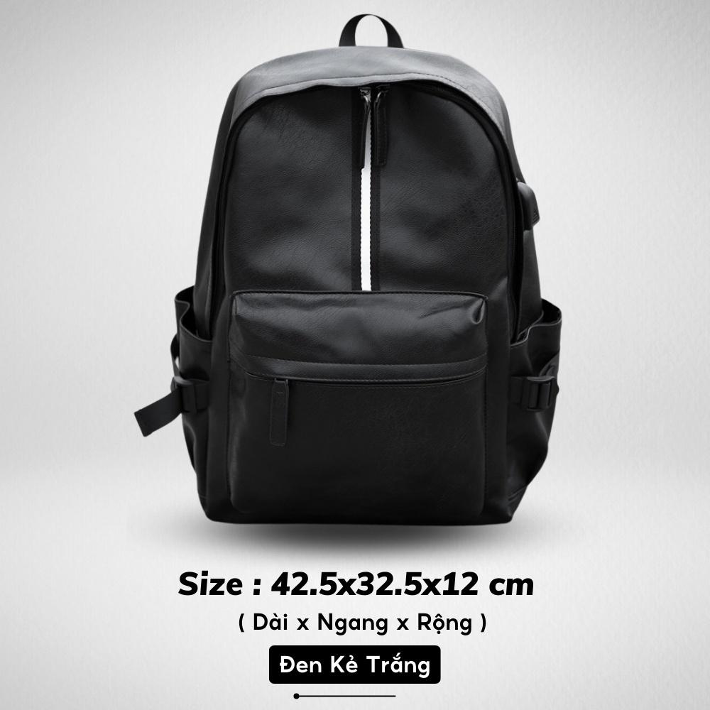Balo da thời trang nam nữ da PU cao cấp chống nước cặp đi học đi chơi ulzzang đựng laptop 15.6 inh -