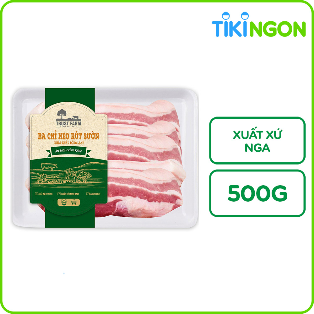 Ba Chỉ Heo Rút Sườn Đông Lạnh Trust Farm 500g