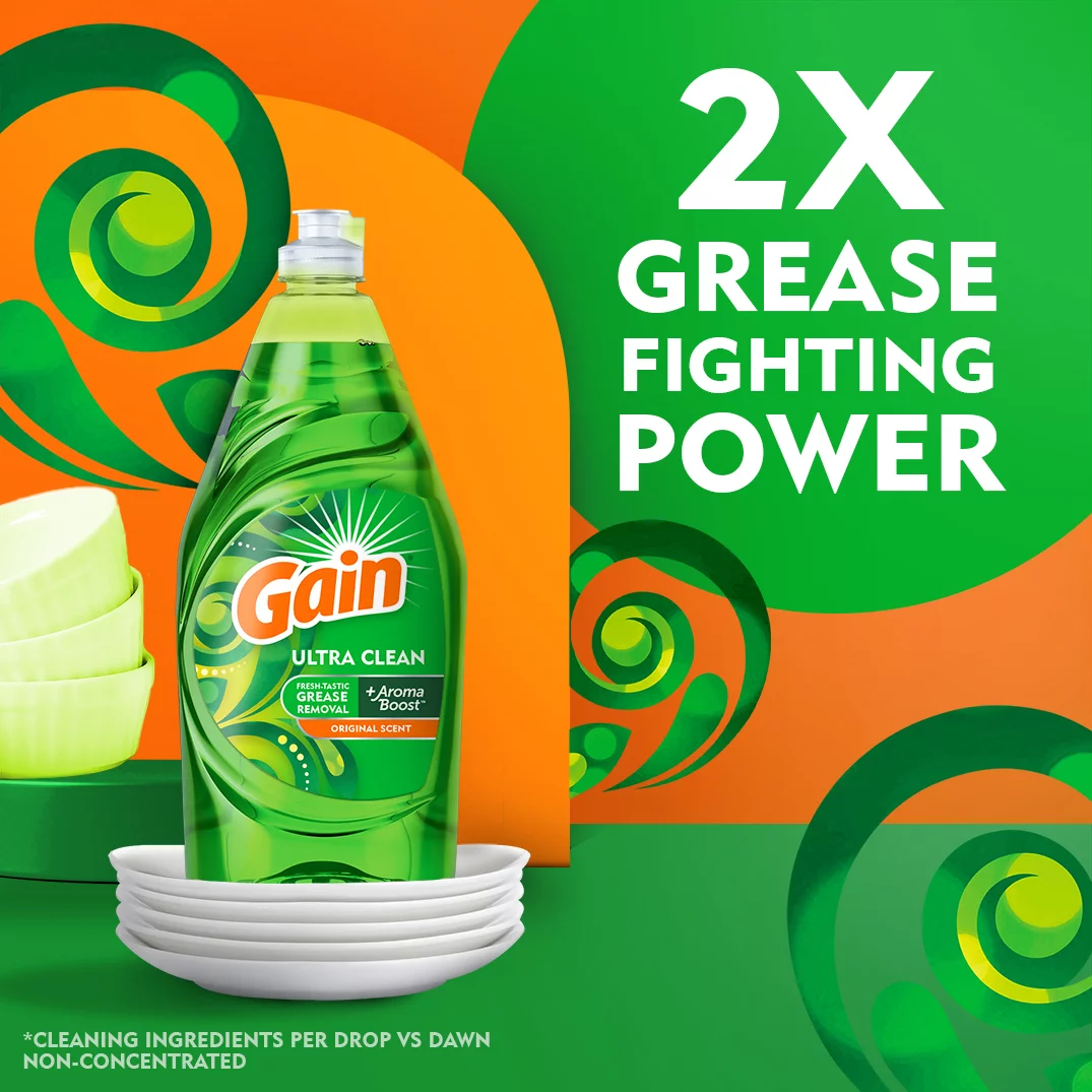 Nước Rửa Chén - Bát Gain Ultra Clean Original Scent 638 ml - USA