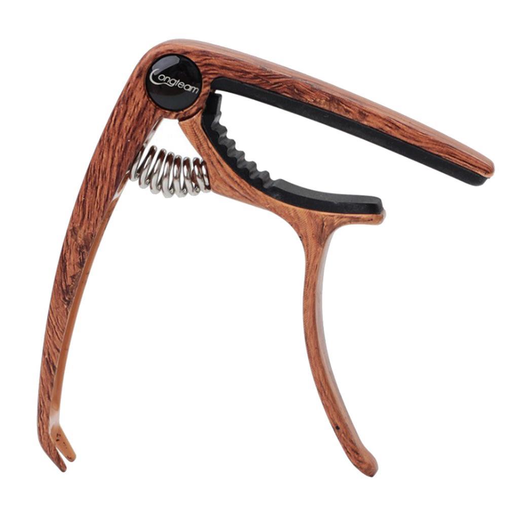 Wood Grain Guitar Capo Tuner  Quick Change Key Clamp