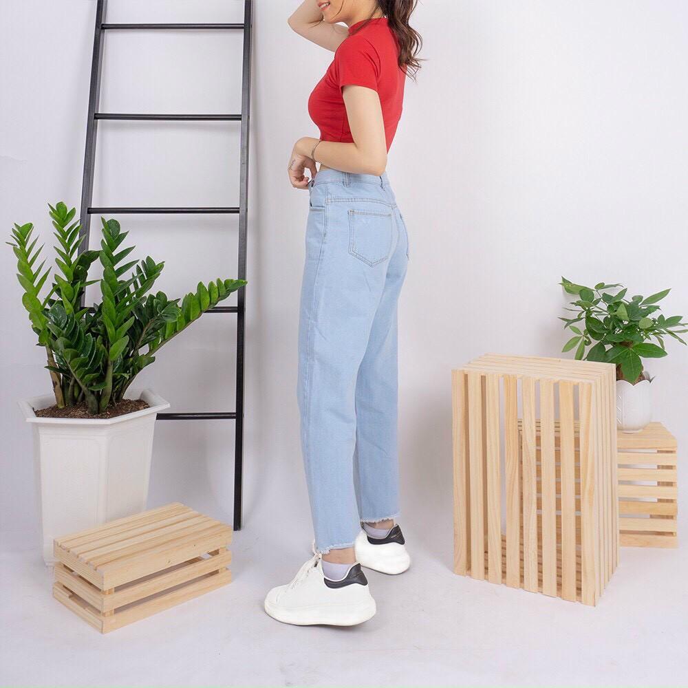 quần jean baggy nữ trơn cao cấp , chất liệu denim ,form chuẩn shop (ảnh thật shop chụp 100%) HTBVIP6