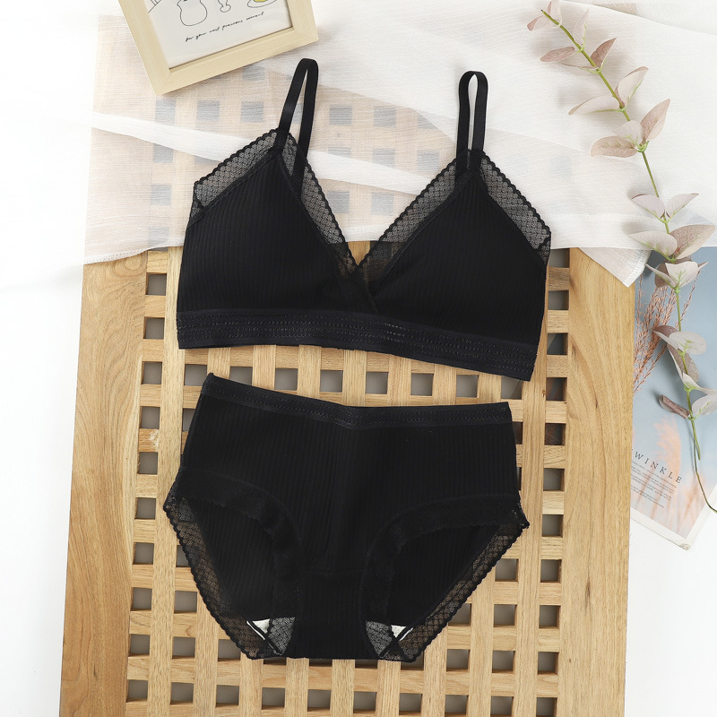 Bộ đồ lót/set đồ lót/ bộ quần áo lót/đồ lót thể thao không gọng chất cotton mềm mại thoải mái cho bạn nữ LYEB025