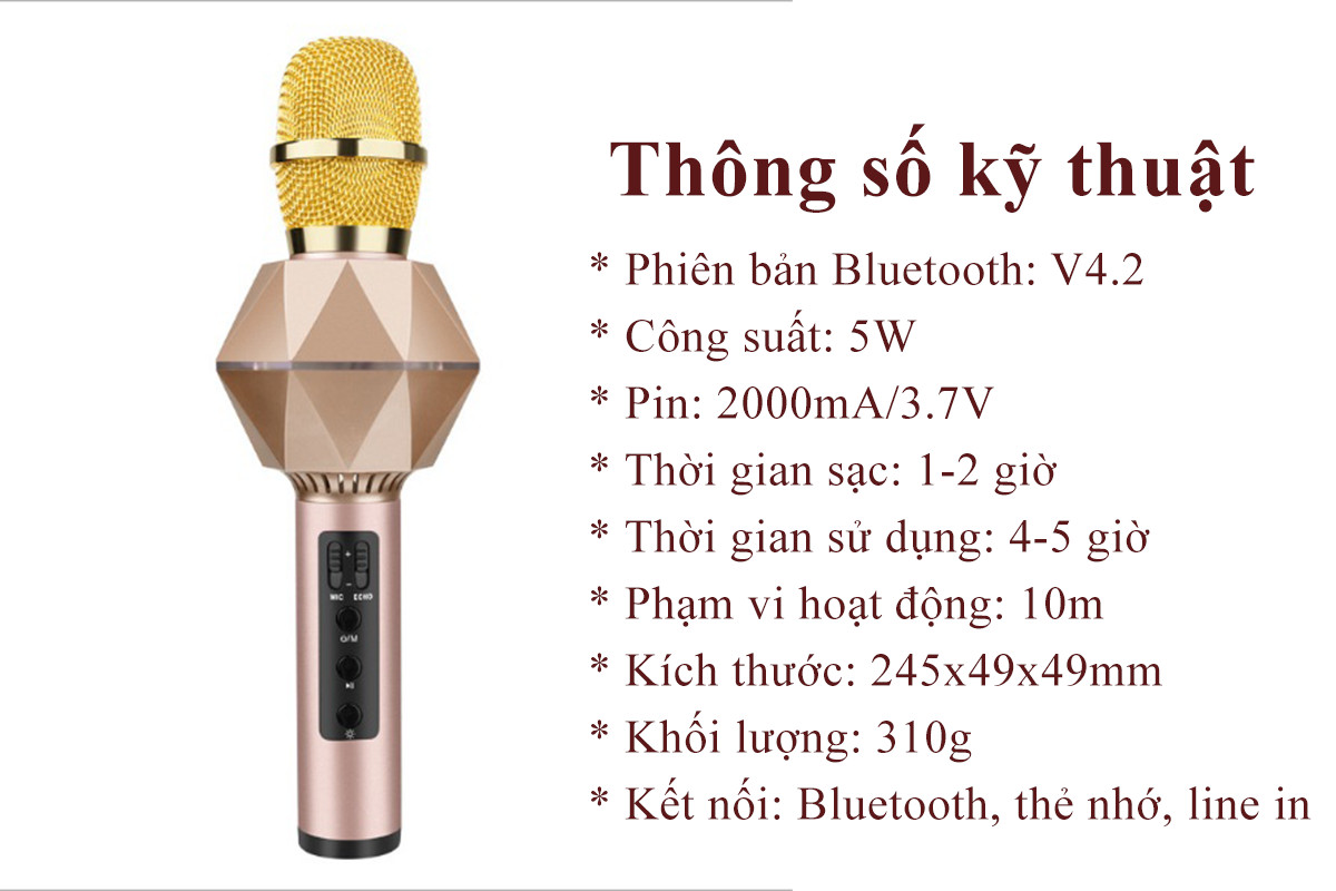 Micro kèm loa Bluetooth Micro không dây PKCB K7+ Cao cấp âm thanh sống động PF156