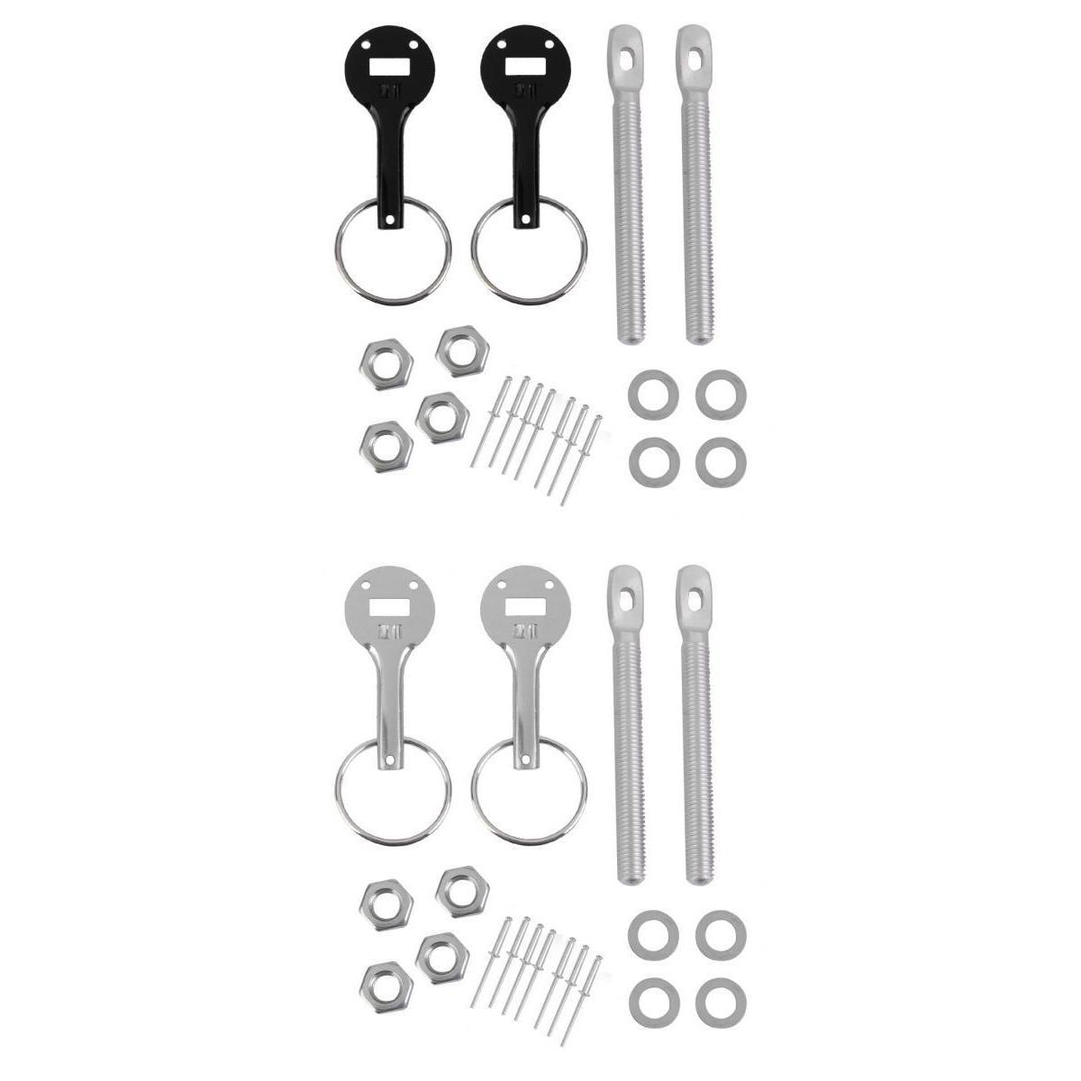 Universal Alloy Mount Bonnet Pin Pins Lock Latch Kit Racing Car