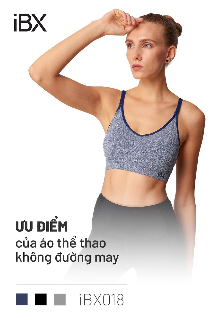 Áo ngực thể thao nữ seamless dây nhỏ iBX IBX018