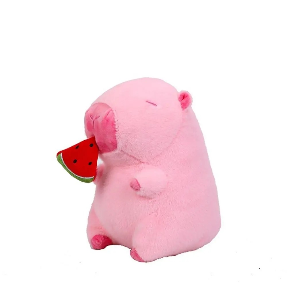 Thú nhồi bông capybara hồng dưa hấu đáng yêu - Size từ 30cm đến 50cm - Gấu bông chuột lang ăn dưa hấu có thể kéo được - Móc khoá gấu bông Capybara