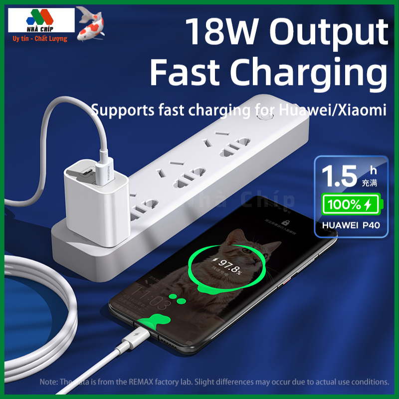 Bộ Sạc Nhanh 20W Cho iPhone Remax RP-U68 Chuẩn QC3.0+PD - Hàng Chính Hãng