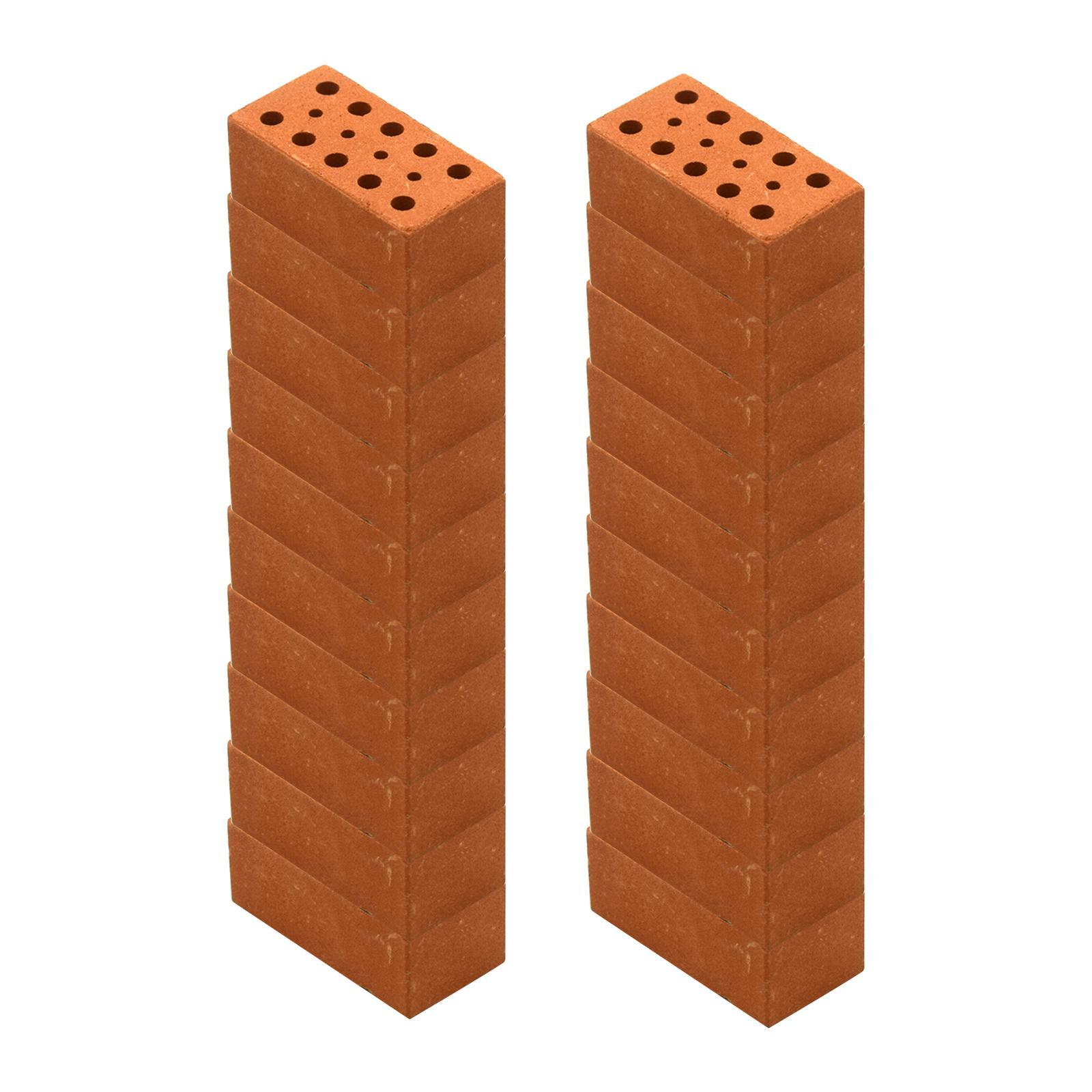 20x Miniature Bricks for Dolls Garden DIY Red