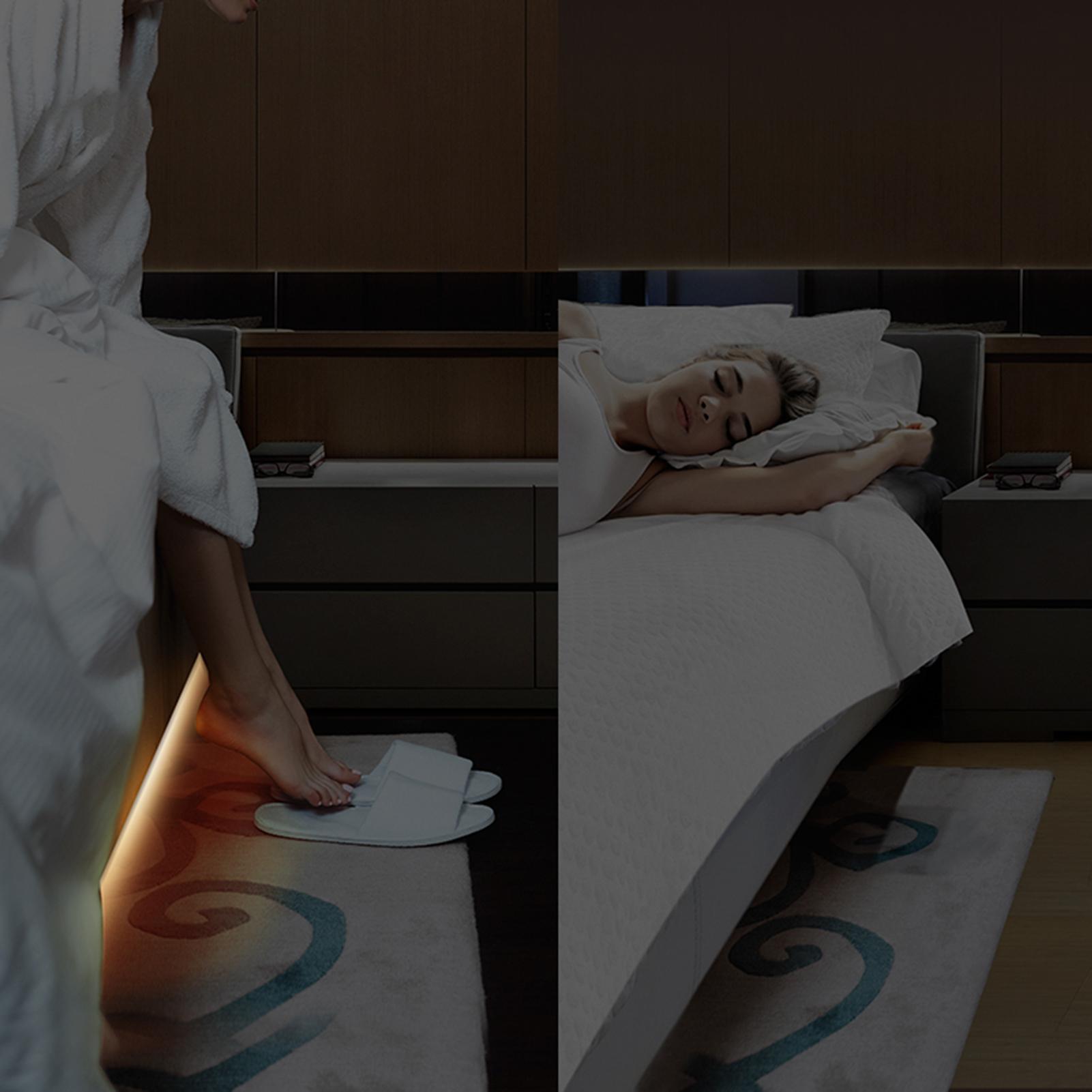 Dây đèn LED cảm biến ánh sáng khi có chuyển động, tiết kiệm năng lượng, phù hợp gầm bàn, tủ, giường lan cang