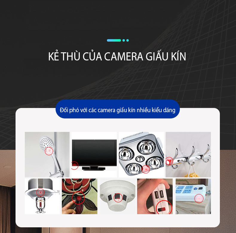 Máy Dò Camera Quay Trộm, Còi Báo Động Chống Trộm Cao Cấp K300 - Hàng Nhập Khẩu