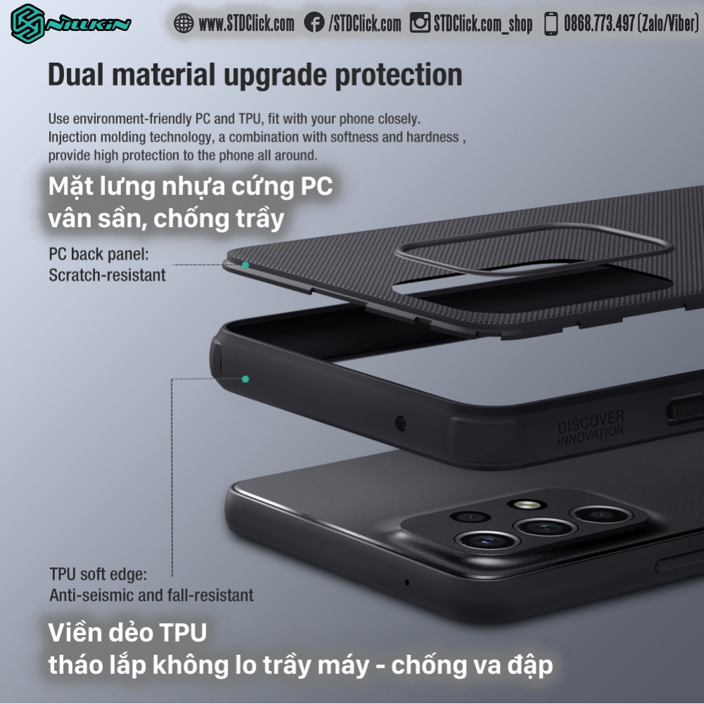 ỐP LƯNG DÀNH CHO ĐIỆN THOẠI SAMSUNG GALAXY A53 5G NILLKIN NHỰA CỨNG VIỀN DẺO
