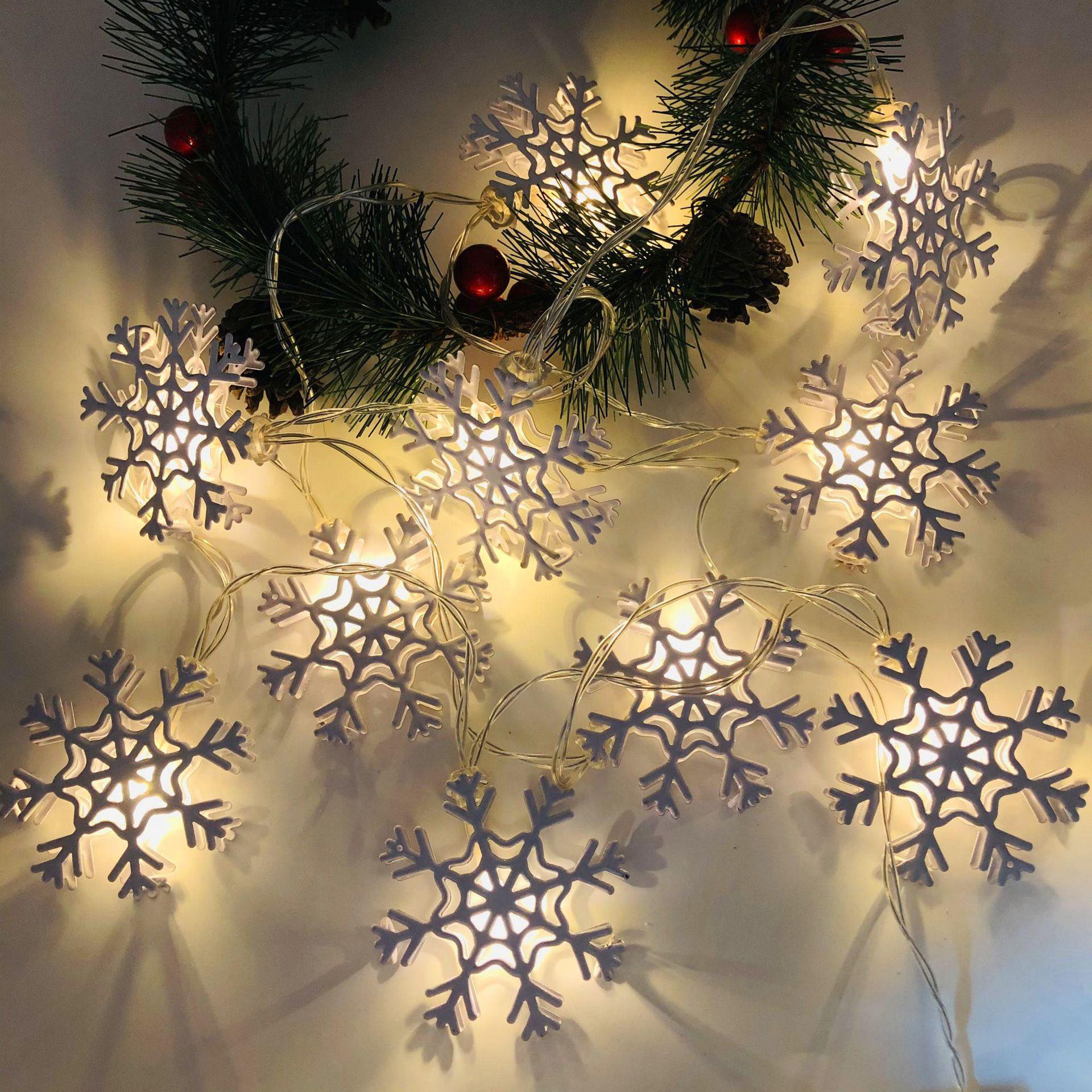 Dây Đèn Trang Trí Giáng Sinh Dễ Lắp Đặt dùng pin AA, đèn Noel Christmas light interior decorate accessory