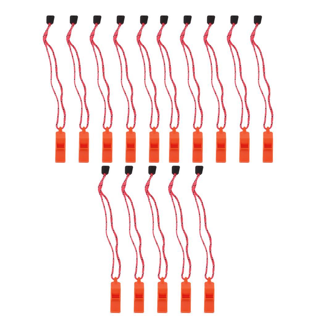 15pcs Safety Signal Whistle with lanyard for Boating Camping Hiking Hunting Emergency Survival