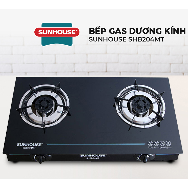 Bếp Gas Dương Mặt Kính Sunhouse SHB204MT - Hàng chính hãng