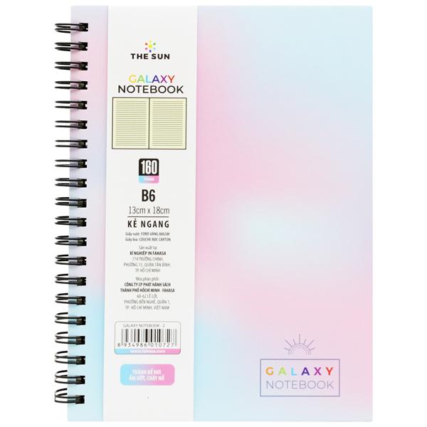 Sổ Lò Xo Bìa Cứng Galaxy B6 - Kẻ Ngang - 160 Trang 80gsm - The Sun 02