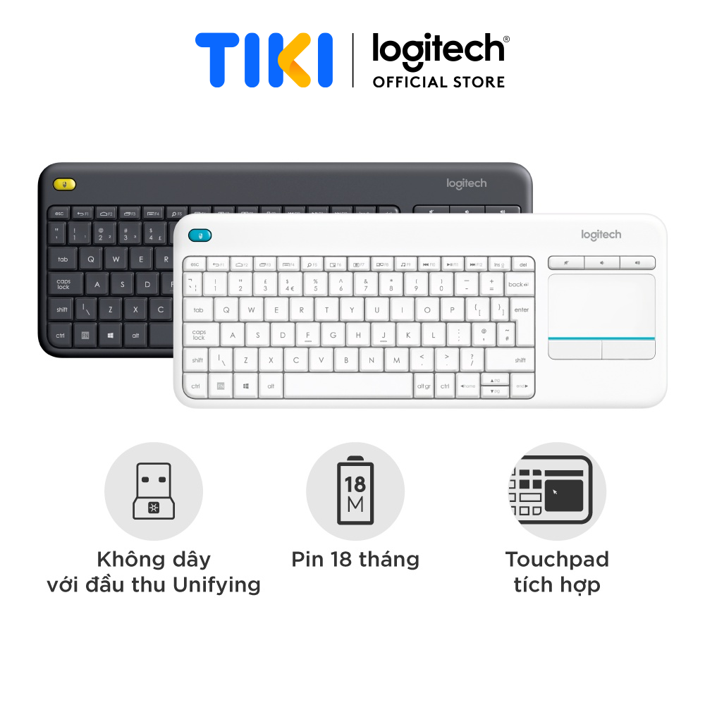 Hình ảnh Bàn Phím Không Dây Logitech K400 PLUS - Hàng Chính Hãng