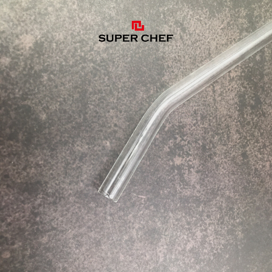 Bộ 3 ống hút thủy tinh và que rửa ống Super Chef có thể tái sử dụng nhiều lần, tiện dụng