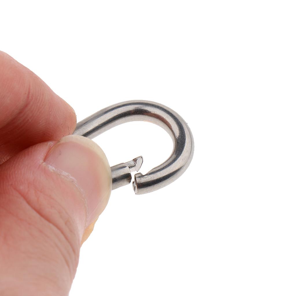 Stainless Steel Spring Snap Hook Carabiner Keychain Clips for Outdoors Sports, Not for climing!