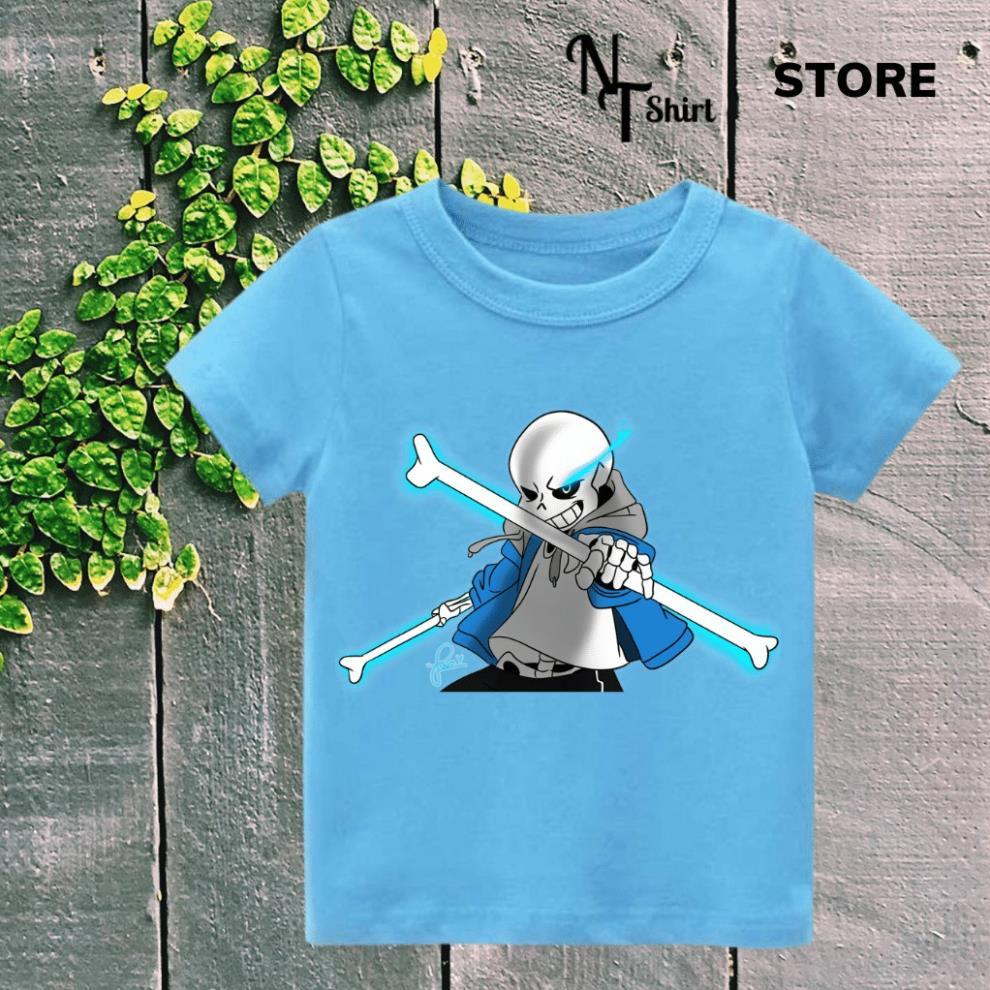 Áo thun bé trai và bé gái, Áo phông trẻ em in hình Sans Undertale, Áo cotton xịn mặc mát thoải mái NTshirt 08