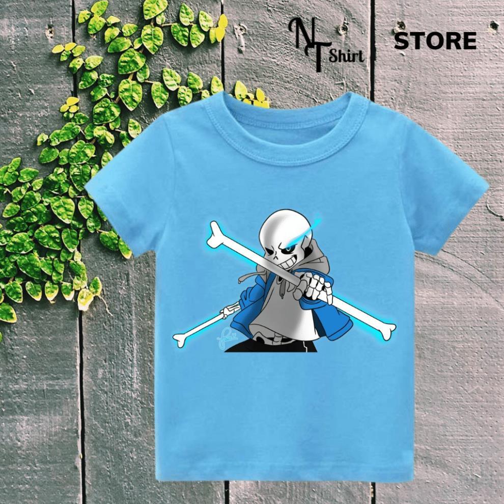 Áo thun bé trai và bé gái, Áo phông trẻ em in hình Sans Undertale, Áo cotton xịn mặc mát thoải mái NTshirt 08