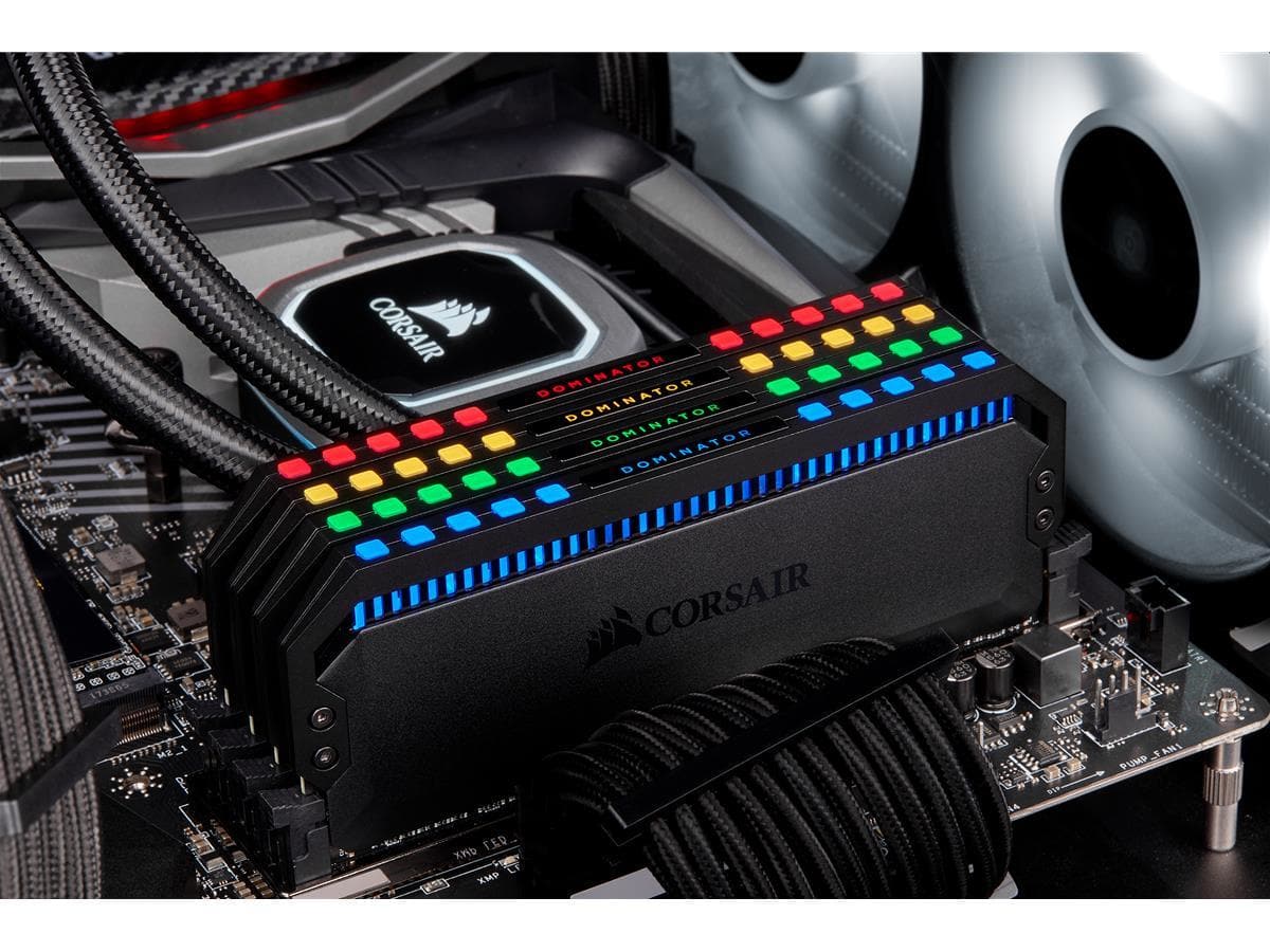 Bộ nhớ ram gắn trong Corsair DDR4, 3200MHz 32GB (2x16GB) DIMM, CL16, DOMINATOR PLATINUM RGB Black/White Heatspreader, RGB LED - Hàng Chính Hãng