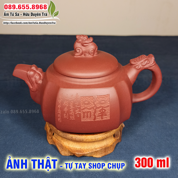 Ấm trà Tử Sa TỨ PHƯƠNG TRẤN - ấm tử sa nghi hưng dùng trà đạo cùng trà ô long, trà mạn,trà thái nguyên,trà sen