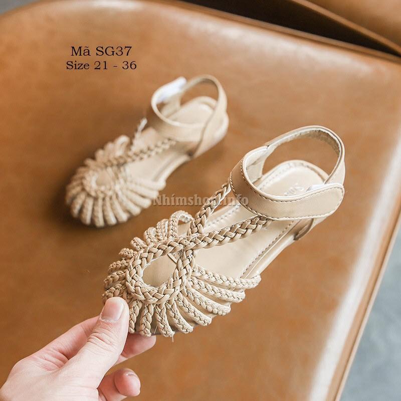 Dép trẻ em SG37 Sandal bé gái tết sam đẹp điệu quai hậu bít mũi duyên dáng phong cách Hàn Quốc cho bé 1 - 5 tuổi