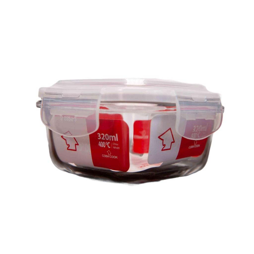 Bộ 3 hộp thủy tinh chịu nhiệt hình vuông dung tích 320ml- CCS33