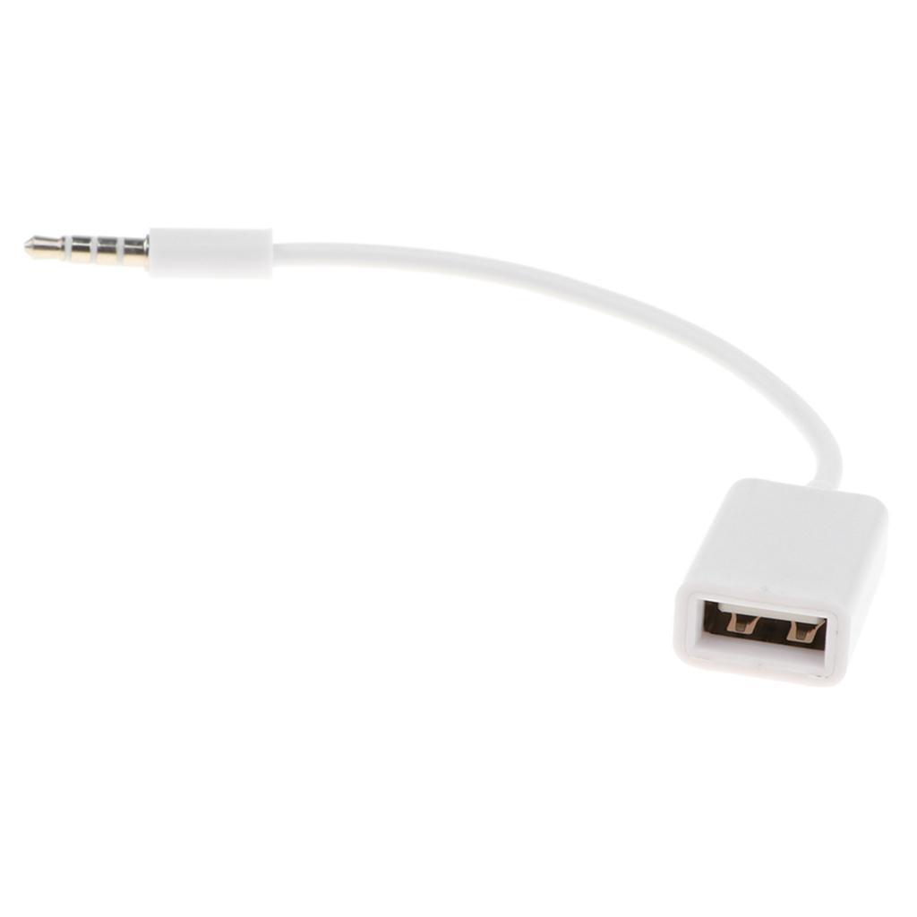 2X AUX 3.5mm Male Audio Jack to USB 2.0 A Female OTG Cable for Music MP3