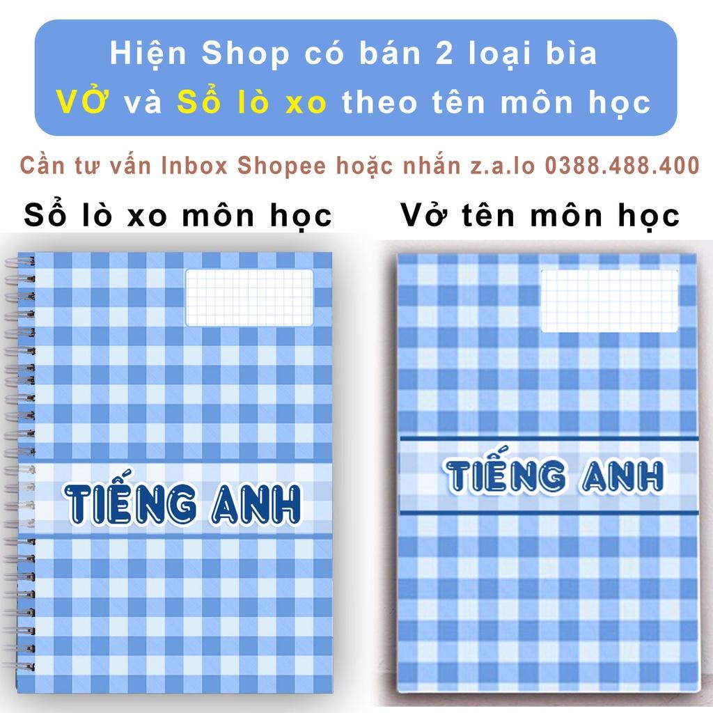 Sổ lò xo tên môn học B5 80 120 160 trang ruột kẻ ngang caro Self Planner, tên màu bìa theo yêu cầu