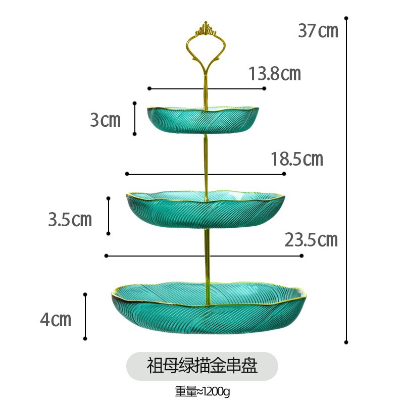 Khay Đựng Bánh Kẹo, Hoa Quả, Mứt Tết 3 Tầng Hàng Loại 1 Cao Cấp Với Thiết Kế Theo Phong Cánh Châu Âu Sang Trọng