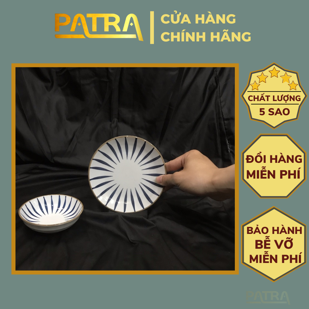 Đĩa sứ họa tiết kẻ trúc cao cấp - đĩa đựng đồ ăn đầy đủ mẫu