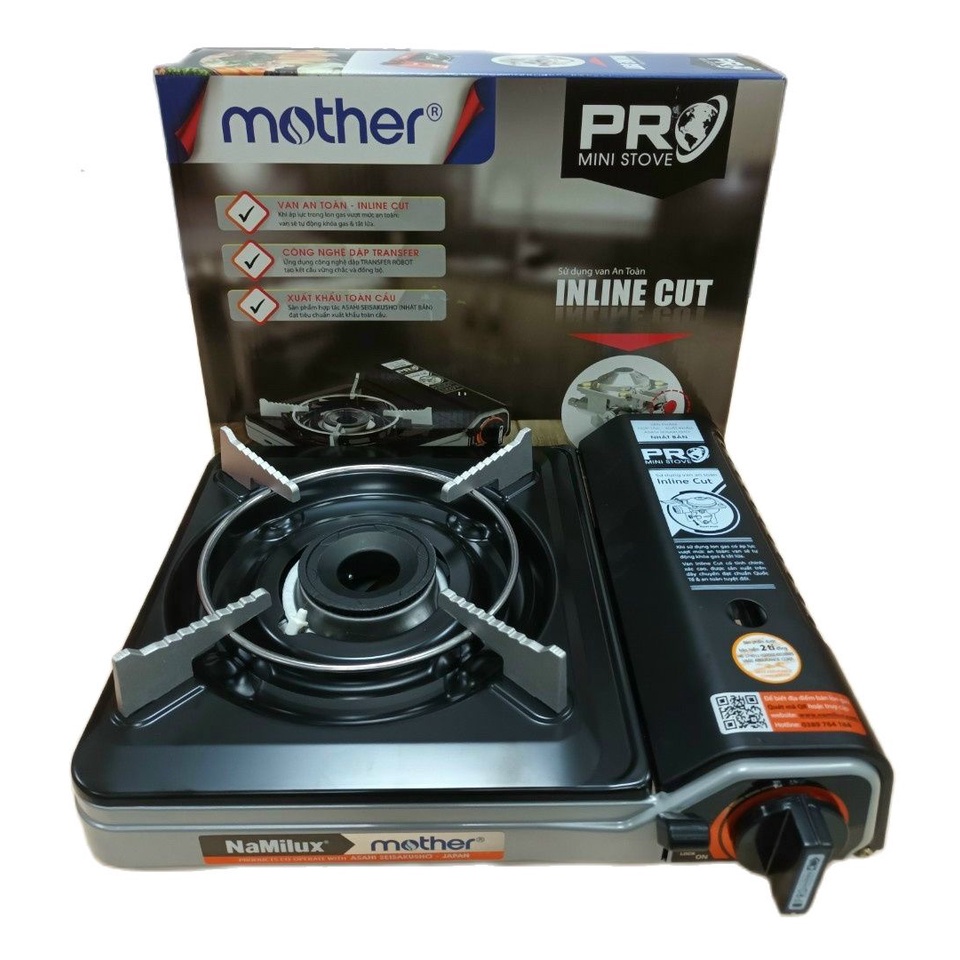 Bếp Gas Mini Namilux Pro Mother Na - PL 2111 PF + Lon gas - Hàng Chính Hãng