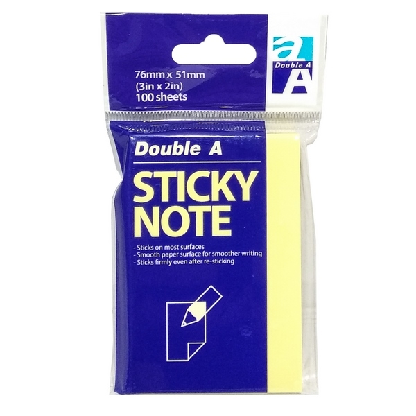 Bộ 3 Giấy Note Double A - Màu Vàng