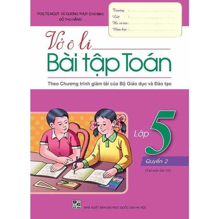 Bộ vở ô li bài tập Toán lớp 5