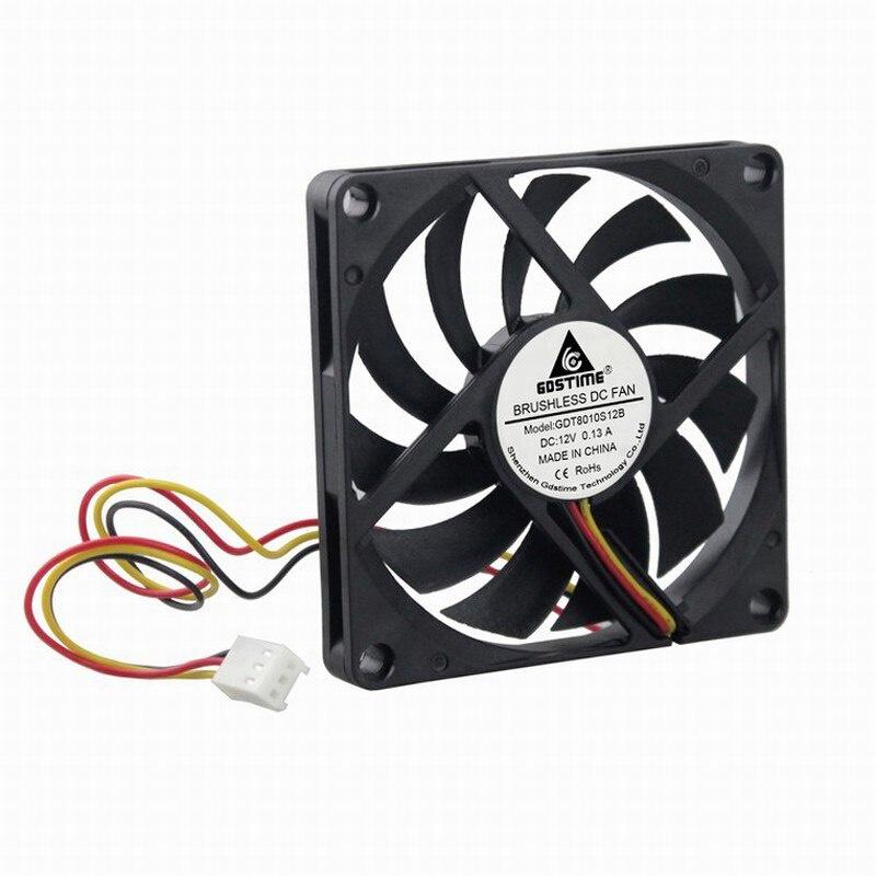 1 Pieces Gdstime 80mmx80mmx1mm Cooling Fan 80mm x 1mm DC 11V 3Pin Three Wires For PC CPU Case Cooler 801