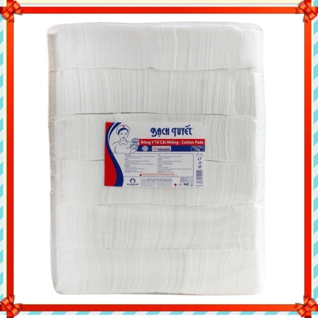 Bông Bạch Tuyết - Bông Y Tế Cắt Miếng 1kg tặng 2 cây nặn mụn