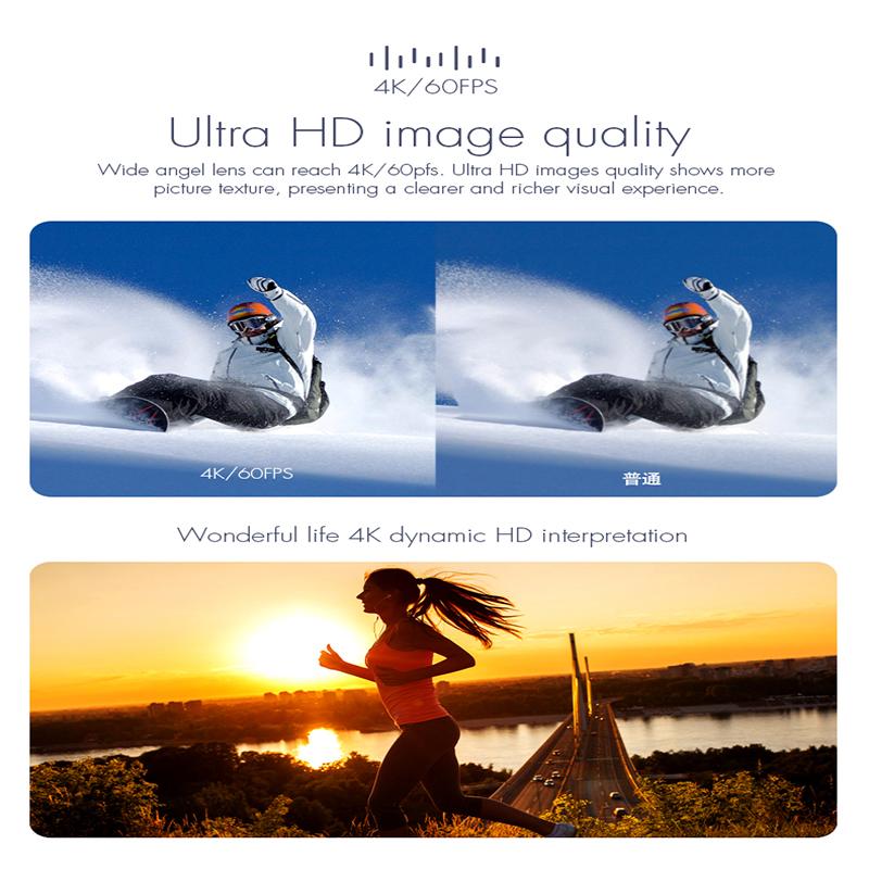 Camera hành động Ultra HD 4K 60fps có màn hình điều khiển từ xa Touch Muff Trò bảo vệ không thấm nước Video Video Sport Cam Support 128G
