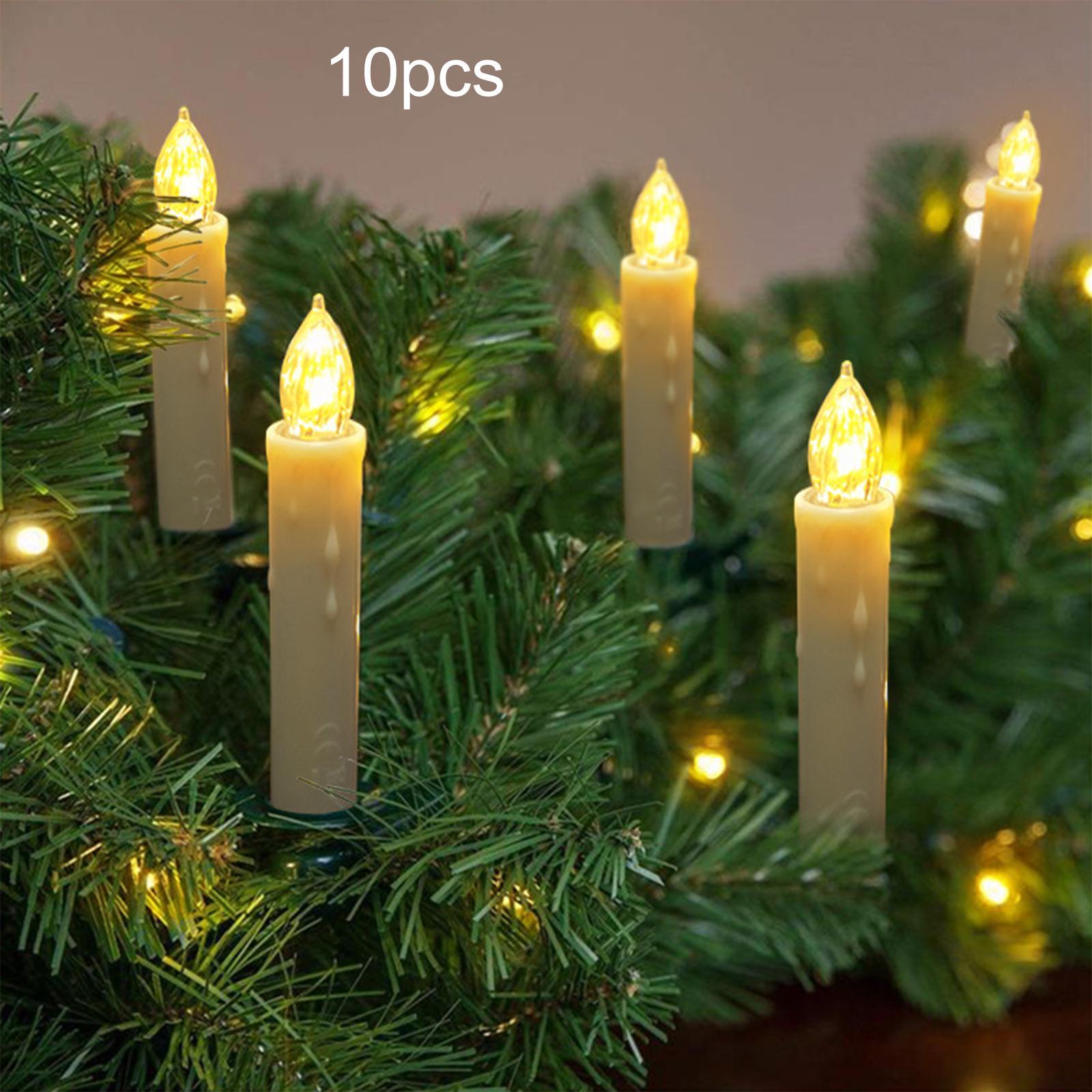 10 Pieces LED Candles Battery Operated Candle Lights for Window Ground Party