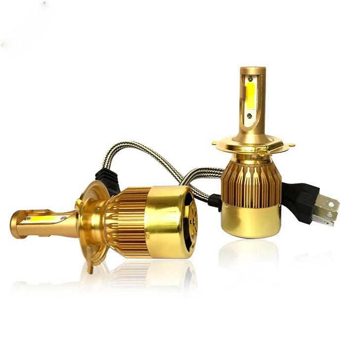 ĐÈN PHA C6 2 TIM VÀNG ĐÈN PHA LED XE MÁY SIÊU SÁNG, MÀU VÀNG SIÊU SANG, DỄ LẮP ĐẶT - DC62TV