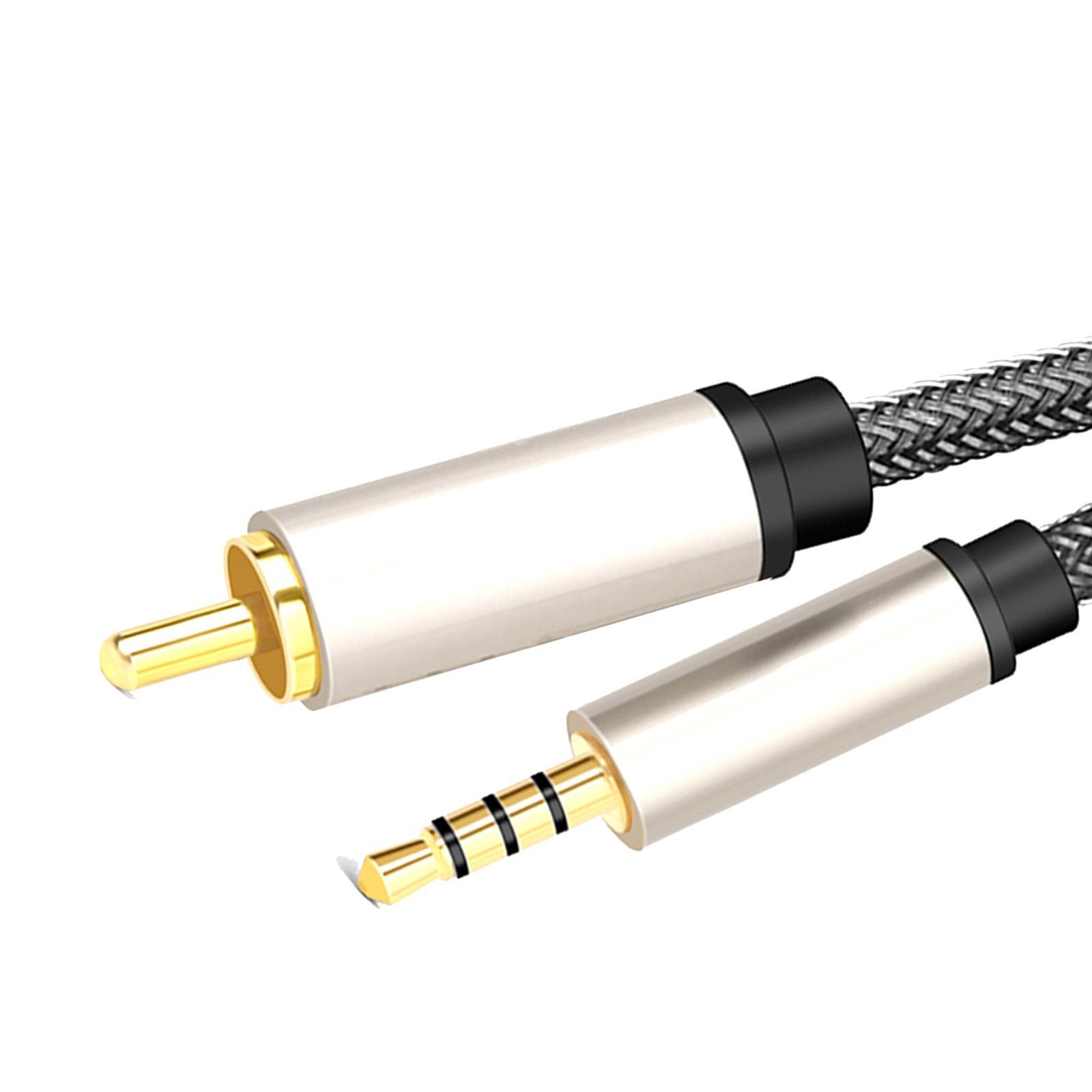 Digital Coaxial Audio Video Cable RCA to 3.5mm Lossless Jack Male Auxiliary Input Adapter Extension Coaxial Cable for Home Stereos, HDTV