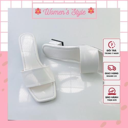 Dép cao gót nữ đế vuông thời trang dáng guốc sandal cao 5 phân quai ngang cao cấp, Guốc cao gót size 35 - 41