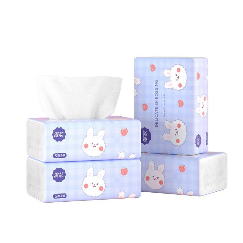 Giấy Ăn Thỏ Trắng Siêu Dai Siêu Mịn Thùng 40 Gói Giấy Ăn Rút Hình Thỏ