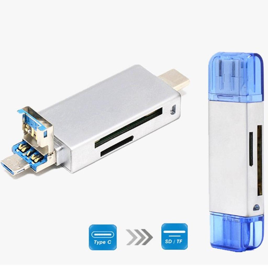 Multifunctional Type C/USB2.0/Micro USB /TF Card Reader