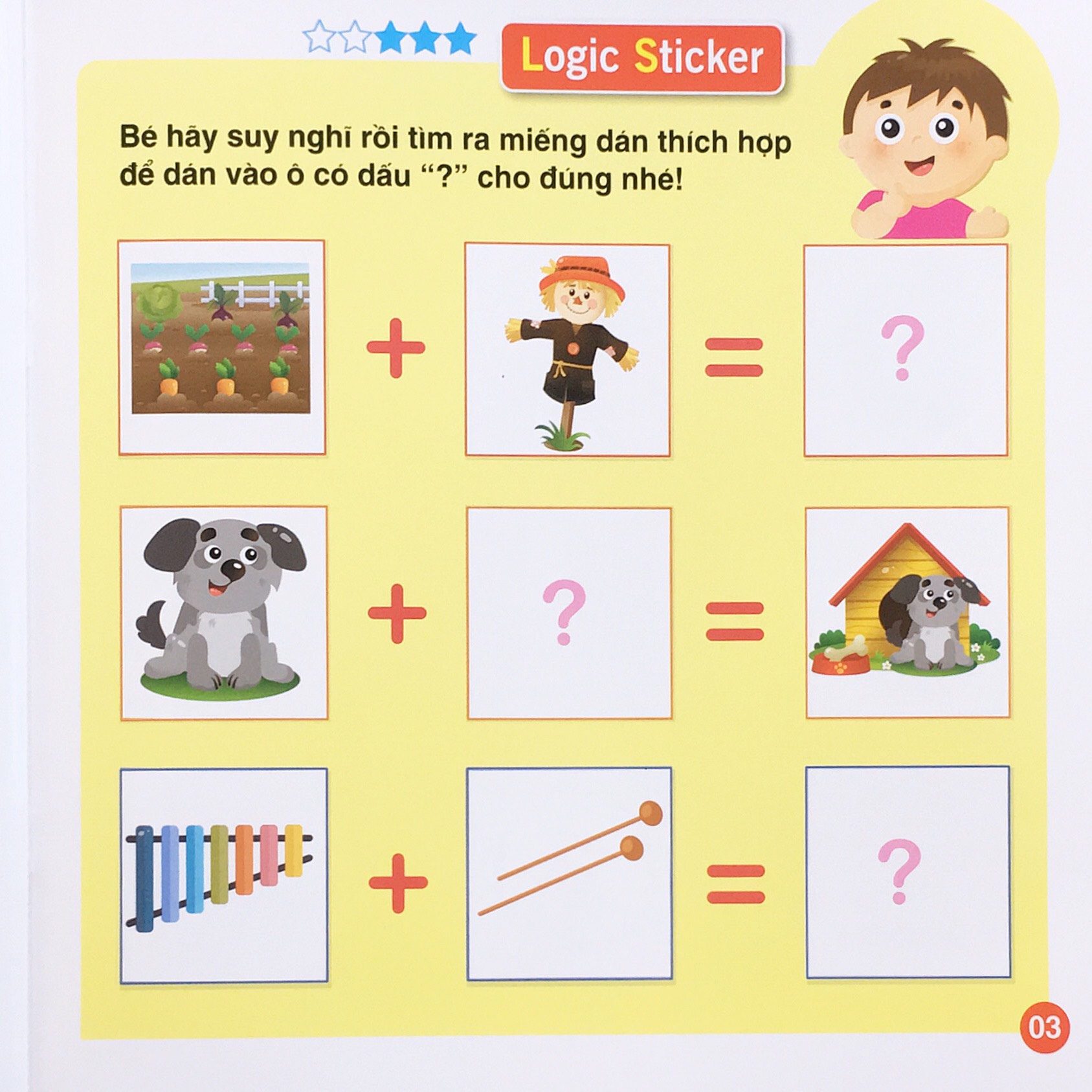 Sách - Combo 4 cuốn Logic Sticker for kids - Dán hình phát triển tư duy cho bé