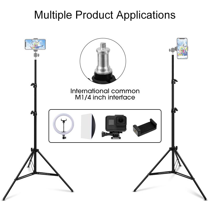 Chân Máy 160/200Cm Cho Điện Thoại Và Máy Ảnh Chân Máy Vlog Đèn LED Có Giá Đỡ Điện Thoại Gậy Chụp Ảnh Chân Máy Đứng Sàn Màu Sắc: 2.0M Chân Máy 6 Cái