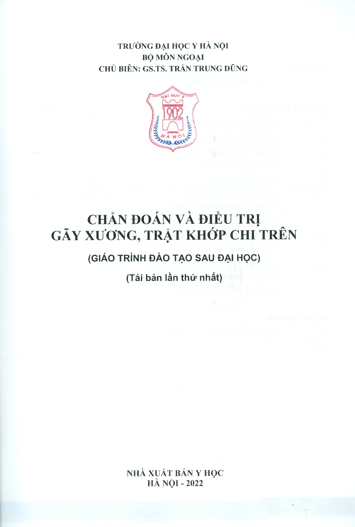 Chẩn Đoán Và Điều Trị Gãy Xương Trật Khớp Chi Trên - Tái bản năm 2022