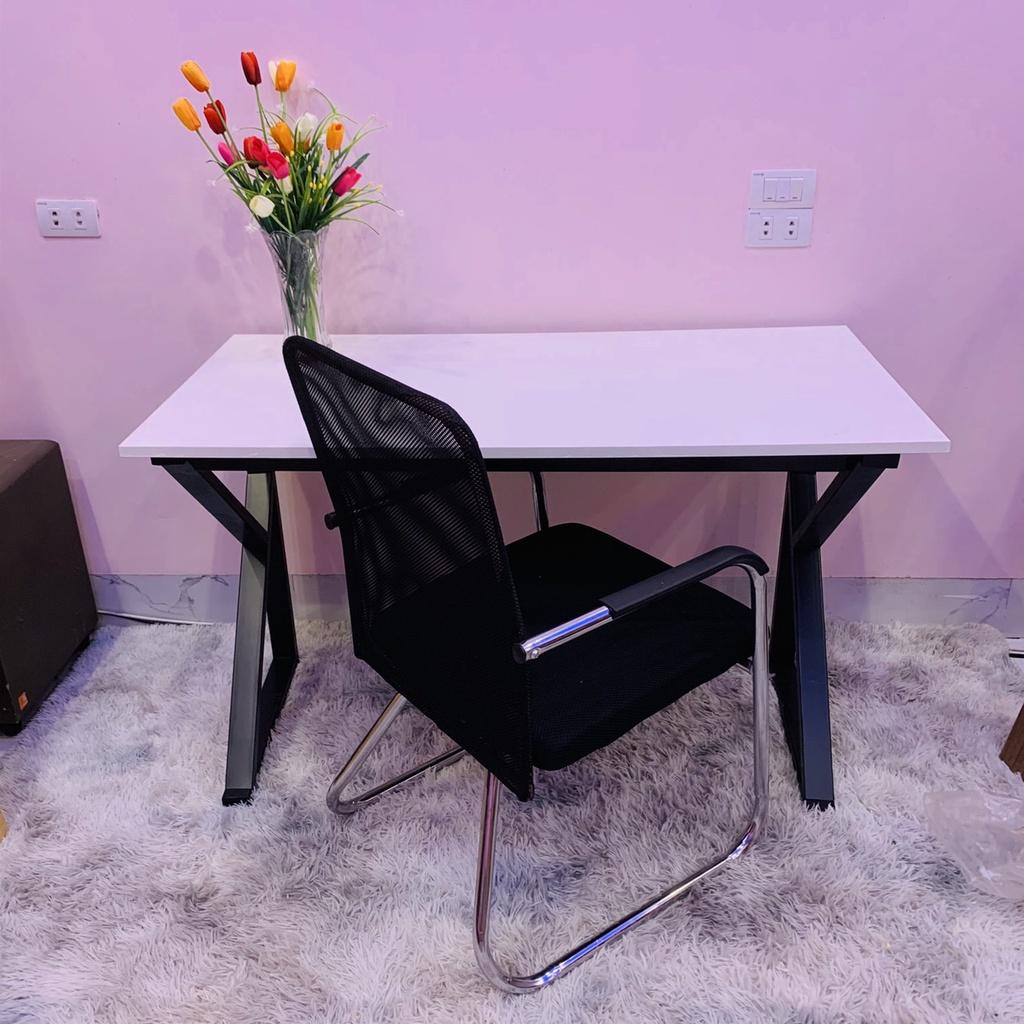 Bàn làm việc Chữ K, Bàn học, Bàn Gaming, Kt D1200 x R600 x C750, Chân sắt sơn tĩnh điện, Mặt gỗ MFC phủ melamin dày 17cm