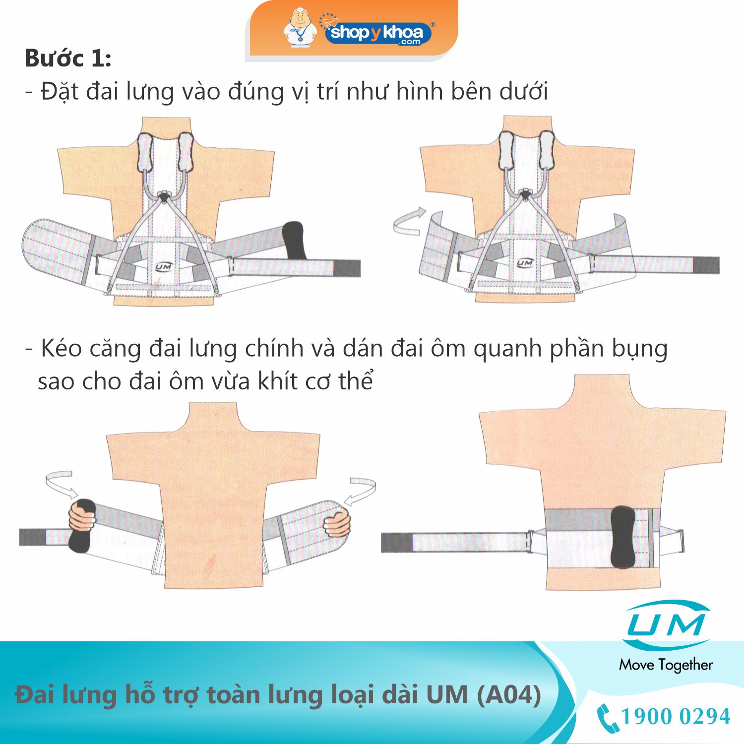 Đai lưng hỗ trợ toàn lưng loại dài United Medicare (A04)