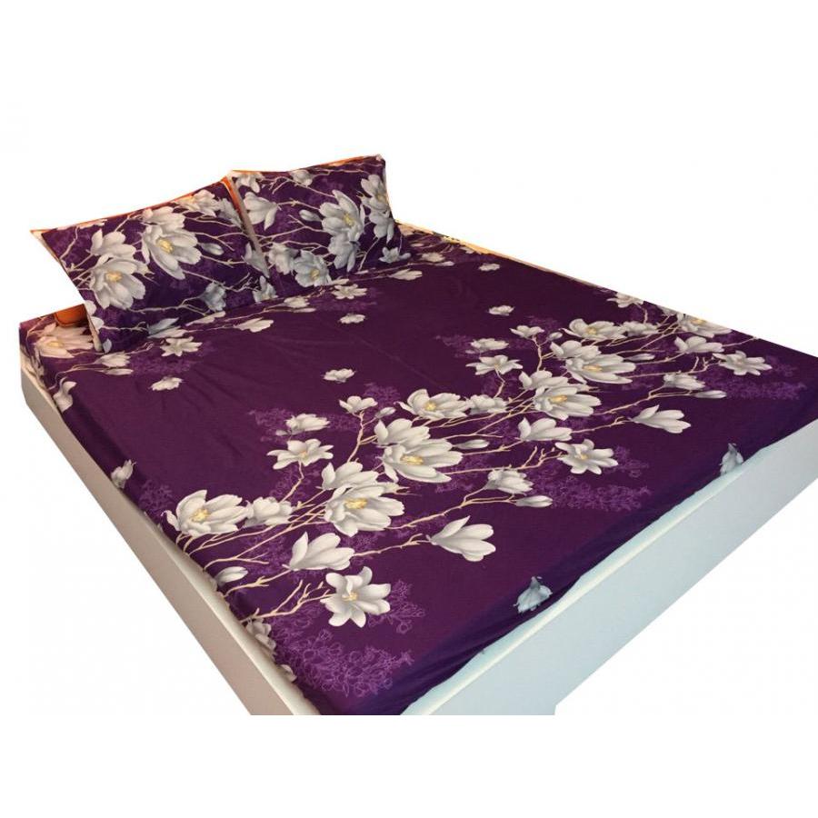 Bộ ga gối Cotton Poly lan tím - 1m6 x 2m